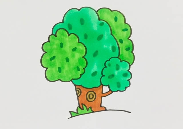 怎么画一棵漂亮的大树 大树简笔画画法步骤图片大全