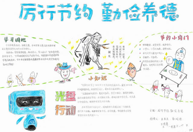 厉行节约勤俭养德的手抄报内容简单又漂亮