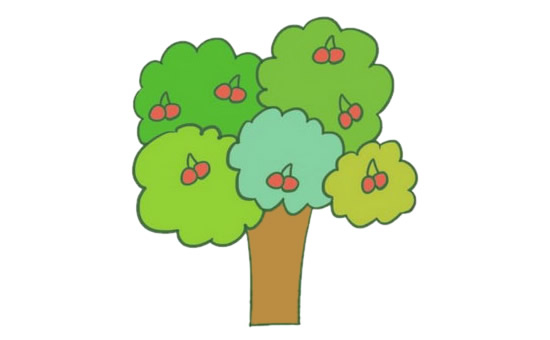 果树简笔画完成图