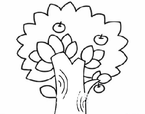 苹果树简笔画画法步骤图片教程