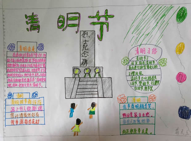 清明节手抄报图片大全简单又漂亮