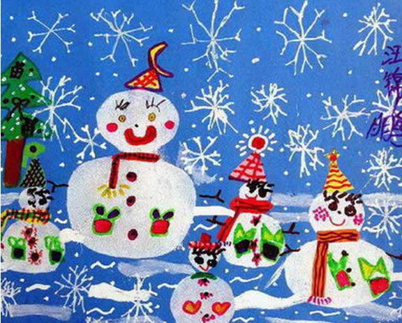 小学生圣诞节快乐儿童画作品图片