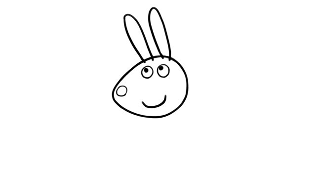 小兔贝瑞卡儿童简笔画步骤图