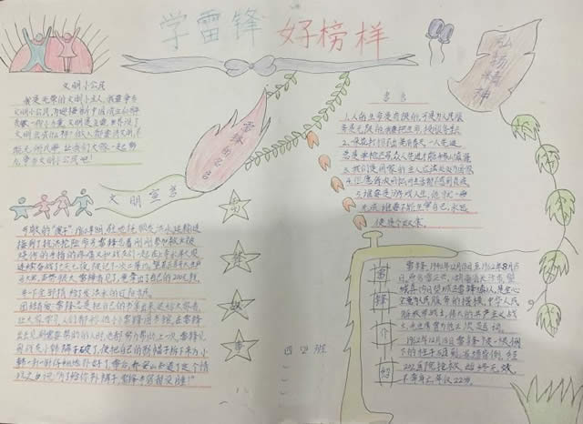 学雷锋好榜样手抄报图片简单四年级