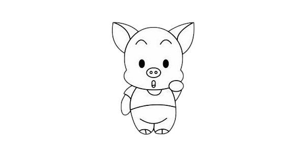 小猪简笔画完成图