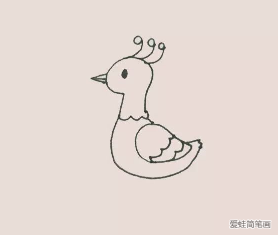 孔雀简笔画