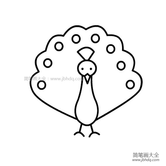 三只可爱的孔雀宝宝简笔画