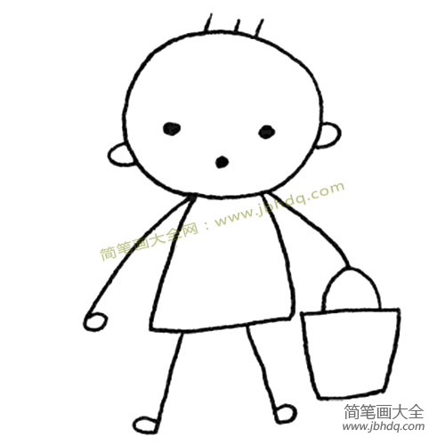 小男孩提桶