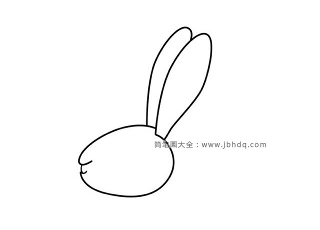 第二步：给兔子画上大大的脑袋。