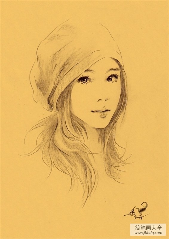 清新的小女孩儿童画画作品