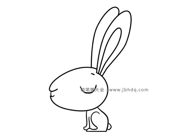 第四步：最后给兔子画上小身体。