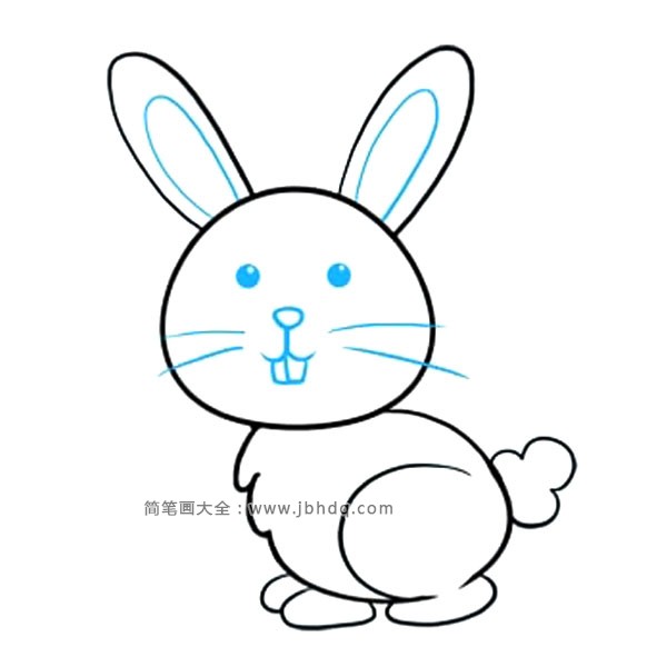 9.给兔子的脸和耳朵加上细节。