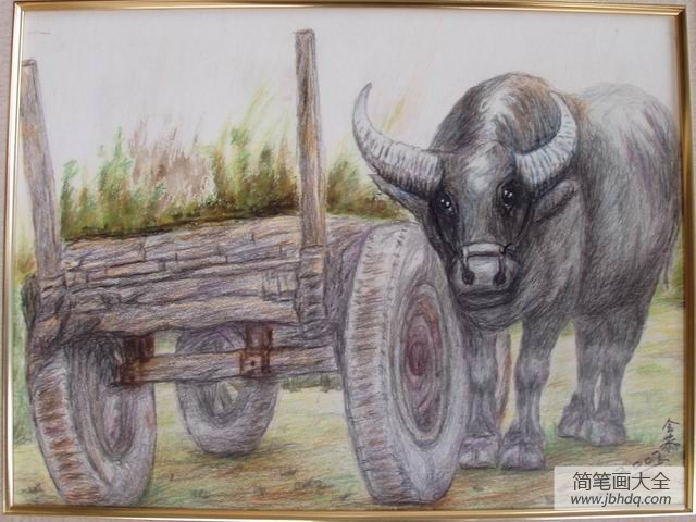勤劳的老牛 勤劳的老牛儿童画画作品