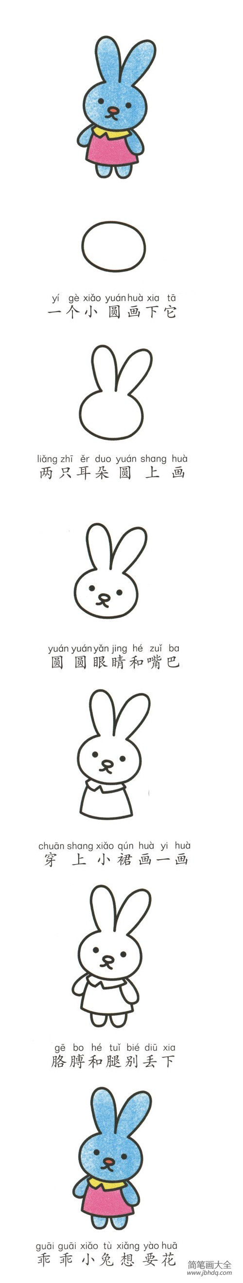 简单的动物简笔画 兔子