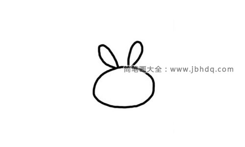 1.画兔子的脸部和耳朵