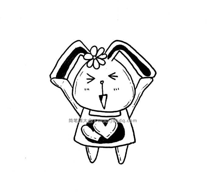 超萌的卡通兔子简笔画5