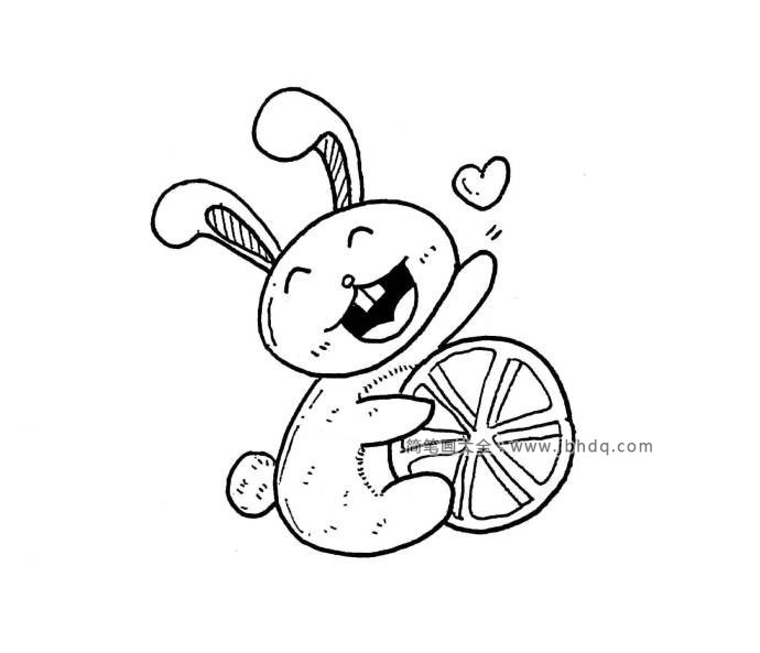 超萌的卡通兔子简笔画4
