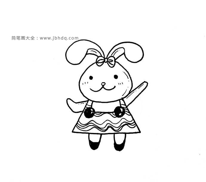 超萌的卡通兔子简笔画1