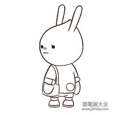 背书包的小兔子简笔画