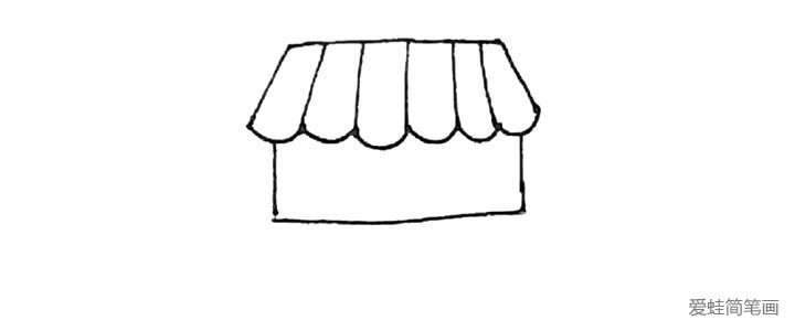 第四步：下面，再画上一个方形。