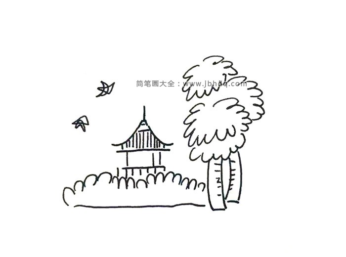 超有意境的风景简笔画1