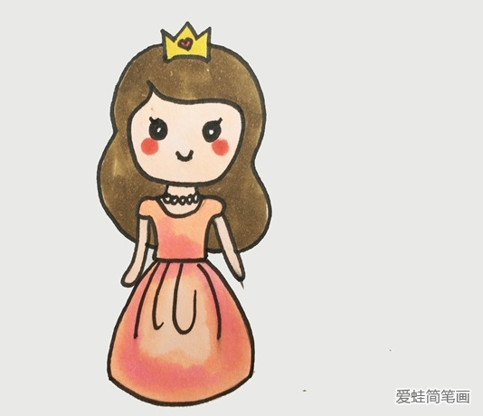 画一个简单漂亮的公主