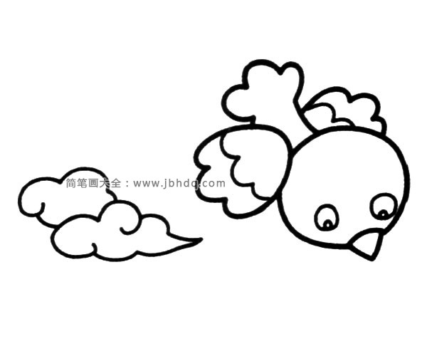 天空上的小鸟简笔画