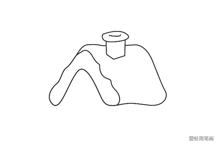 2.画出铺满雪的屋顶。