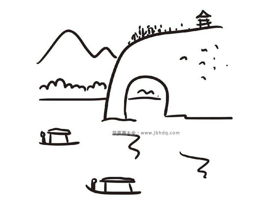简单的山水画