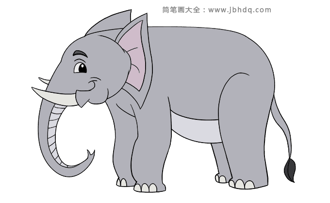 可爱的大象简笔画图片2