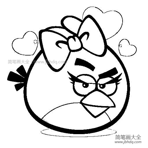 愤怒的小鸟简笔画图片
