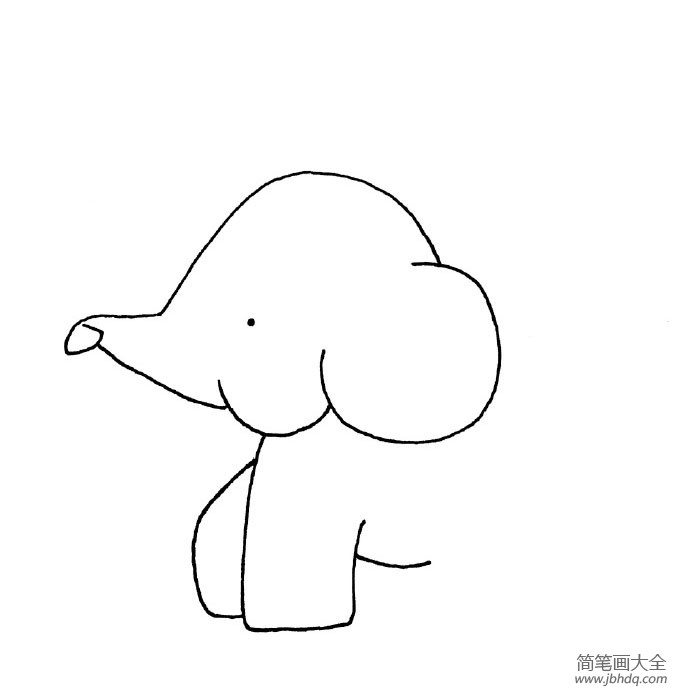 领头小象简笔画画法