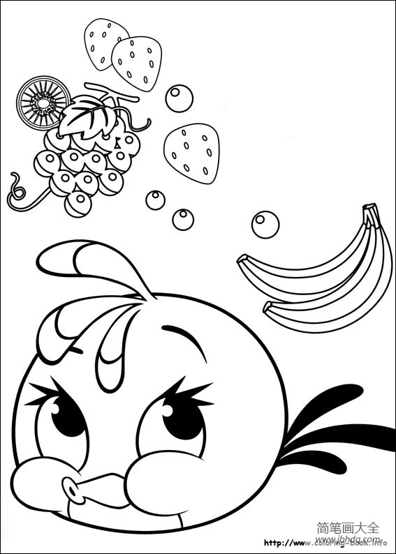 简笔画图片:愤怒的小鸟