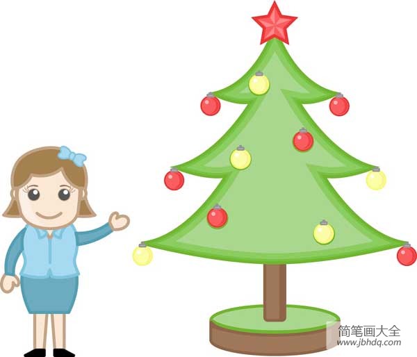 简单漂亮的圣诞树简笔画