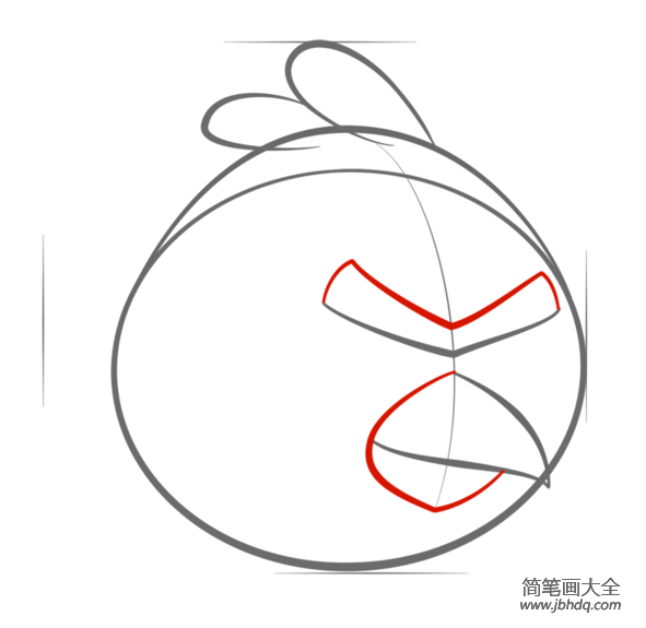 如何画红色愤怒的小鸟