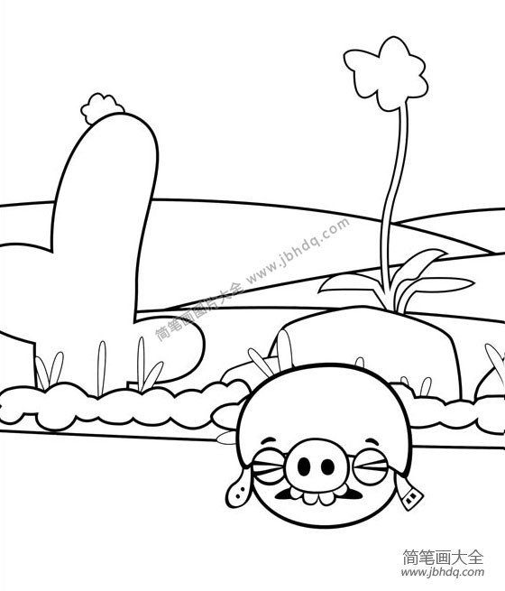 愤怒的小鸟简笔画4