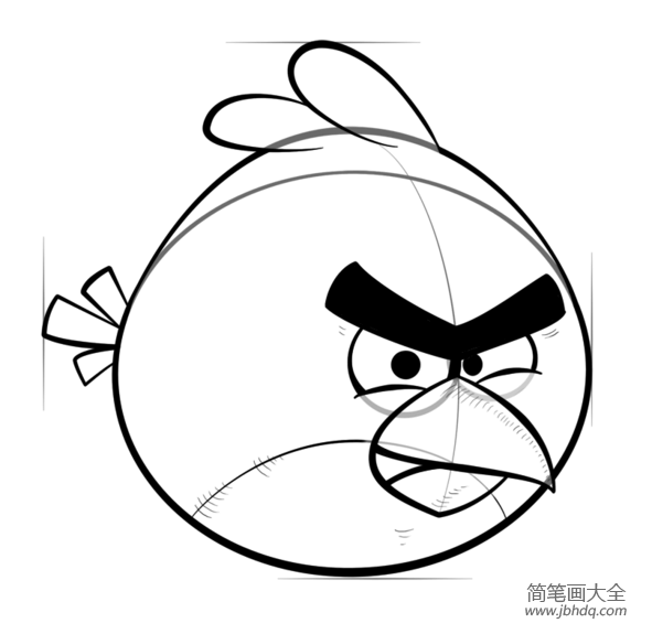 如何画红色愤怒的小鸟