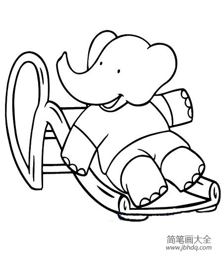 可爱的卡通大象简笔画