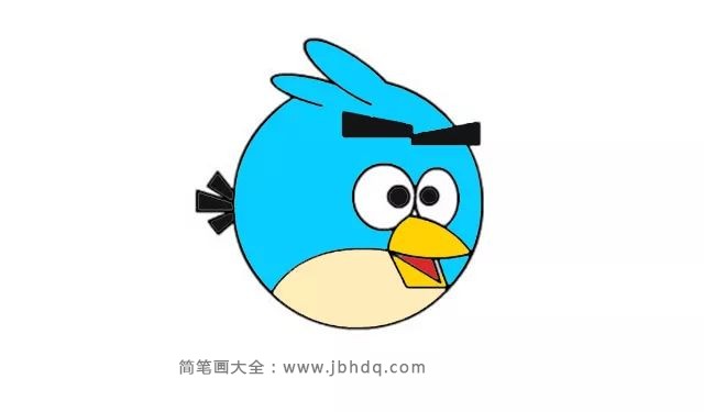 简笔画教程:画愤怒的小鸟