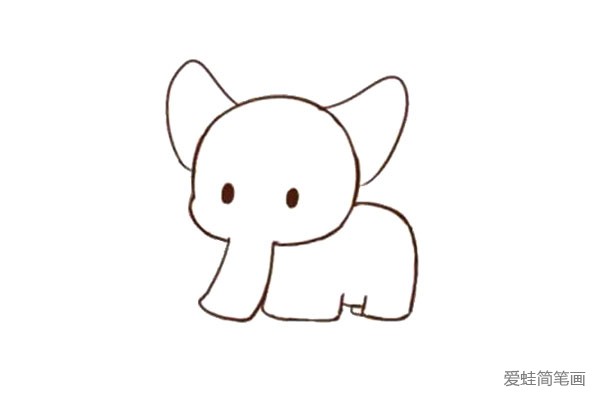 第五步:给大象画出眼睛就完成了。