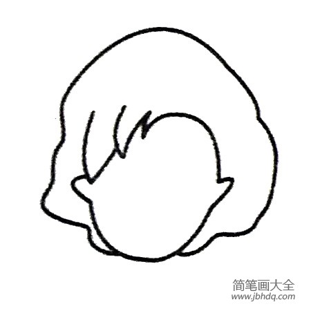 3.然后画脸部轮廓。