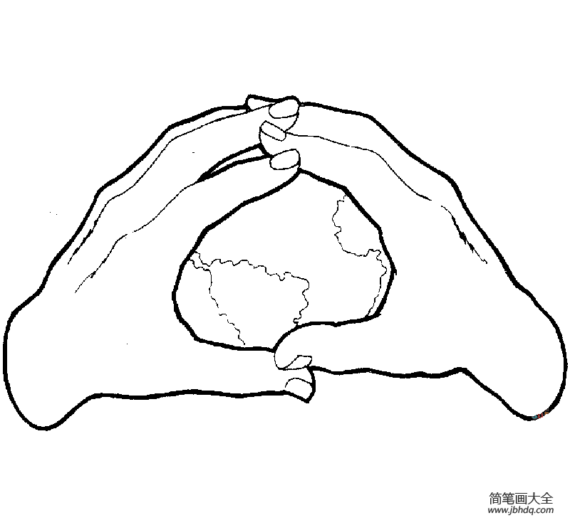地球在手中简笔画图片