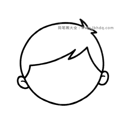 一组小男孩的头部轮廓简笔画图片