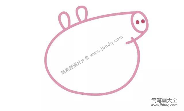 小猪佩奇简笔画教程:画猪爸爸