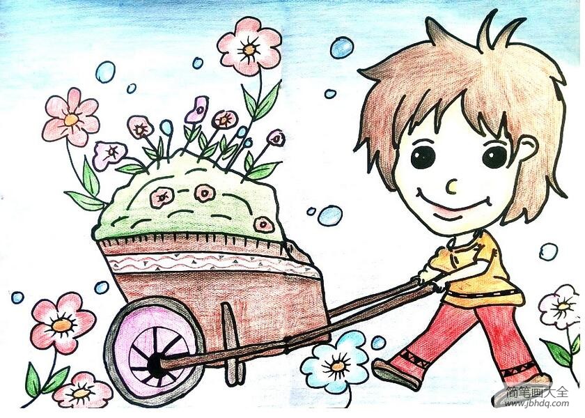 我为种花忙四年级迎五一创意画作品展示
