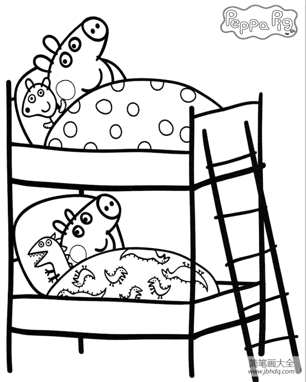 动漫人物简笔画 粉红猪小妹和弟弟简笔画图片
