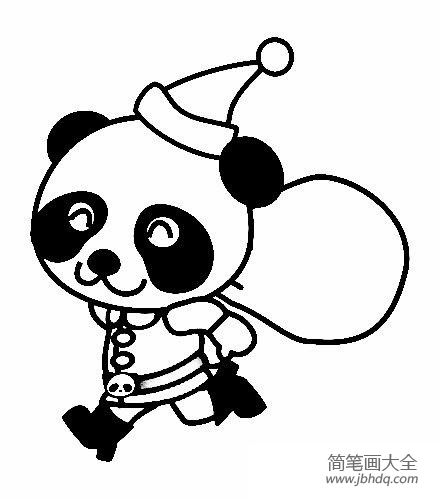 四张卡通熊猫简笔画