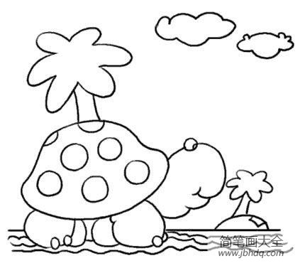 卡通小乌龟简笔画