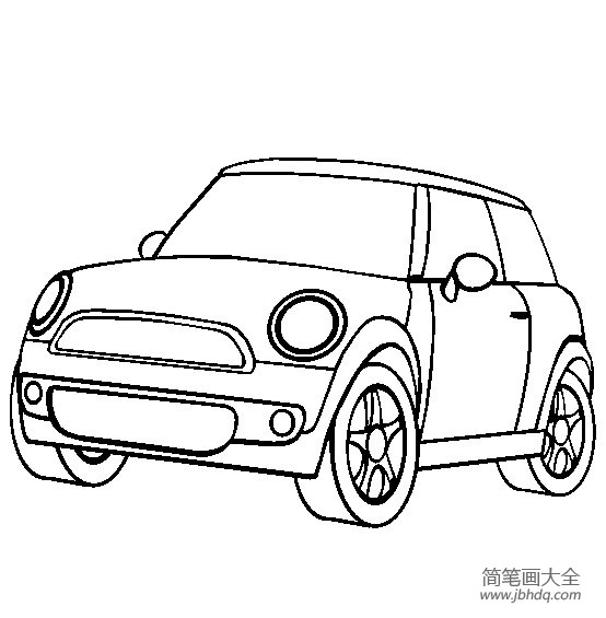 小汽车简笔画 Mini Cooper简笔画图片