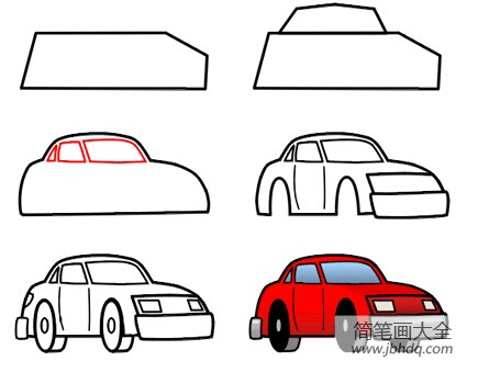 卡通小汽车的简笔画图片教程
